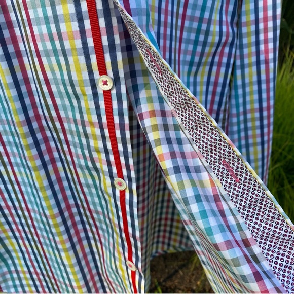 Bugatchi Uomo Shaped Fit Cotton Men’s button down long sleeved shirt - Picture 4 of 9